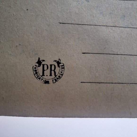 Vintage PR Bonne Année Embroidered Postcard Cottage Pinecones Embossed Frame Fra - Picture 5 of 8